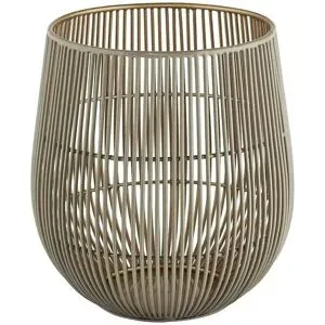 Höffner Windlicht   ¦ gold ¦ Metall ¦ Maße (cm): H: 21  Ø: 18