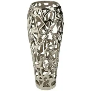 Höffner Deko-Vase   ¦ silber ¦ Maße (cm): H: 48  Ø: 20