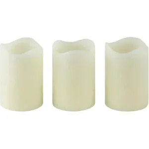 Höffner LED-Kerzen  3er-Set   ¦ creme ¦ Wachs,Kunststoff ¦ Maße (cm): H: 7,5  Ø: 5