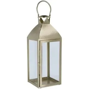 Höffner Laterne   ¦ gold ¦ Metall,Glas ¦ Maße (cm): B: 18 H: 50 T: 18.0