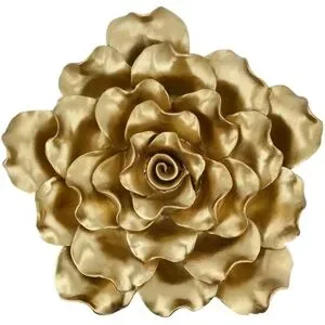 Höffner Wanddekoration Blume   ¦ gold ¦ Polyresin (Kunstharz) ¦ Maße (cm): T: 10.0  Ø: