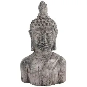Höffner Deko Figur Buddha   ¦ grau ¦ Zement ¦ Maße (cm): B: 20,5 H: 38 T: 12.5