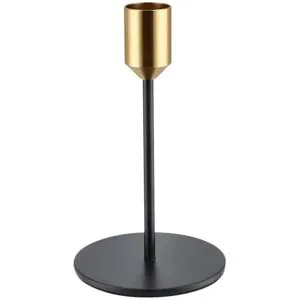 Höffner Kerzenhalter   ¦ schwarz ¦ Metall,Aluminium ¦ Maße (cm): H: 14  Ø: 8