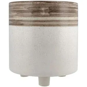 Höffner Übertopf   ¦ creme ¦ Steingut ¦ Maße (cm): H: 25  Ø: 23