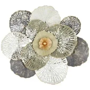 Höffner Wanddekoration  Blume ¦ grau ¦ Metall ¦ Maße (cm): B: 61 H: 66 T: 8.0