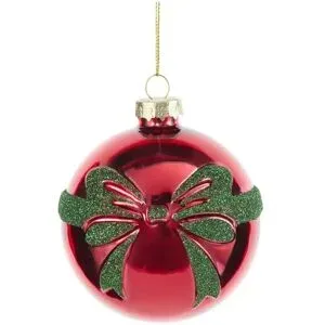HOME STORY Weihnachtsbaumkugel mit Schleife   ¦ rot ¦ Glas,Aluminium Ø: 8