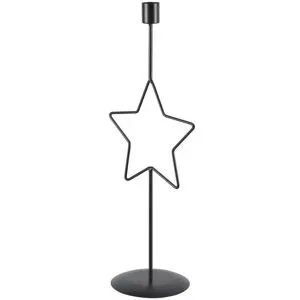 HOME STORY Kerzenhalter Stern   ¦ schwarz ¦ Eisen ¦ Maße (cm): B: 14 H: 35,5 T: