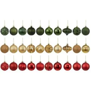 Höffner Weihnachtsbaumkugeln  30er Set   ¦ mehrfarbig ¦ Kunststoff Ø: 6