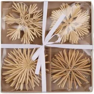 HOME STORY Strohanhänger Set   ¦ beige ¦ Naturprodukte ¦ Maße (cm): B: 23 H: 2,5