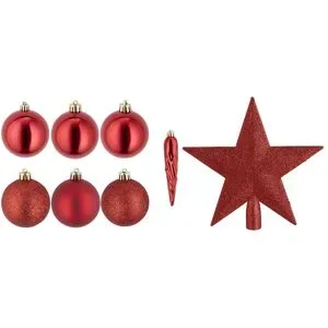 Höffner Weihnachtskugeln  33er Set   ¦ rot ¦ Kunststoff Ø: 8
