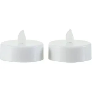 Höffner LED Teelichter  2er-Set   ¦ weiß ¦ Kunststoff ¦ Maße (cm): H: 1  Ø: 1