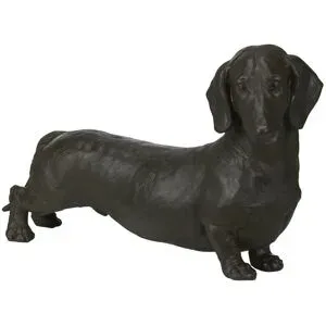 Höffner Dekofigur Dackel   ¦ braun ¦ Polyresin (Kunstharz) ¦ Maße (cm): B: 38 H: 24 T: