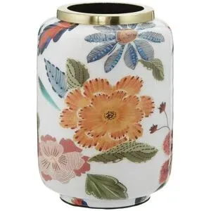 Höffner Vase Papagei   ¦ mehrfarbig ¦ Metall ¦ Maße (cm): B: 15 H: 21,5