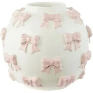 HOME STORY Vase Schleifen   ¦ rosa/pink ¦ Porzellan ¦ Maße (cm): B: 17,3 H: 15,8