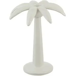 HOME STORY Kerzenhalter Palme   ¦ weiß ¦ Dolomite ¦ Maße (cm): B: 16 H: 18