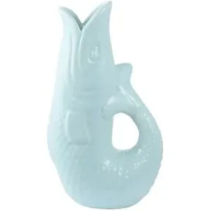 HOME STORY Vase Fisch   ¦ blau ¦ Porzellan ¦ Maße (cm): B: 9,6 H: 27