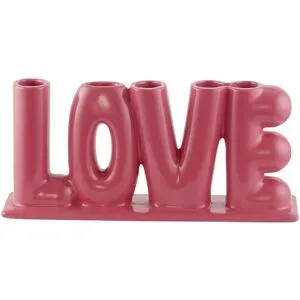 HOME STORY Vase Love   ¦ rosa/pink ¦ Porzellan ¦ Maße (cm): B: 8 H: 14,5