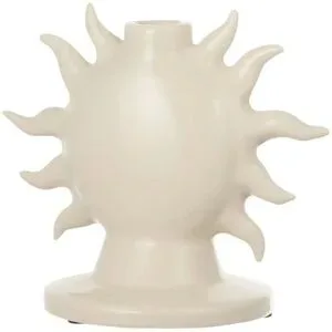 Höffner Kerzenständer Sonne   ¦ beige ¦ Keramik ¦ Maße (cm): B: 17 H: 15 T: 11.0