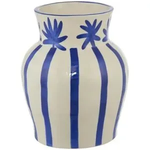 Höffner Vase   ¦ blau ¦ Steingut ¦ Maße (cm): B: 12,5 H: 19,5 T: 7.5