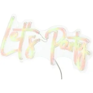 Höffner LED Neon Schild Lets Party   ¦ mehrfarbig ¦ Kunststoff ¦ Maße (cm): B: 41 H: 18