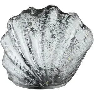 HOME STORY LED Muschel   ¦ grau ¦ Glas,Kunstleder ¦ Maße (cm): B: 14 H: 8,5 T: