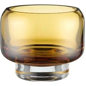 HOME STORY Windlicht   ¦ braun ¦ Glas ¦ Maße (cm): H: 9,5  Ø: 11