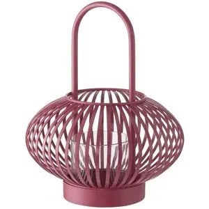 HOME STORY Laterne   ¦ rosa/pink ¦ Metall,Glas ¦ Maße (cm): B: 21 H: 26,3