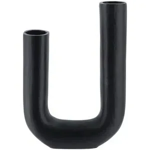 Höffner Vase   ¦ schwarz ¦ Aluminium ¦ Maße (cm): B: 17 H: 25,5 T: 5.0
