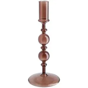 Höffner Kerzenhalter   ¦ braun ¦ Glas ¦ Maße (cm): H: 22  Ø: 9