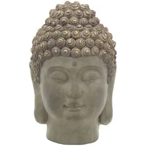 HOME STORY Deko Buddhakopf   ¦ braun ¦ Magnesia ¦ Maße (cm): B: 20 H: 31 T: 21.0