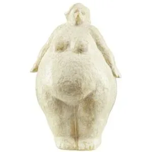 HOME STORY Deko Figur Woman   ¦ beige ¦ Steinzeug ¦ Maße (cm): B: 14,5 H: 22,2