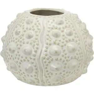 HOME STORY Vase  Seeigel ¦ beige ¦ Porzellan ¦ Maße (cm): H: 9,5  Ø: 13