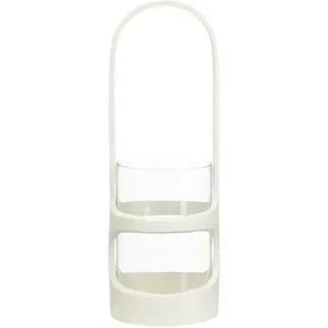 HOME STORY Windlicht mit Glaseinsatz   ¦ creme ¦ Aluminium,Glas ¦ Maße (cm): H: