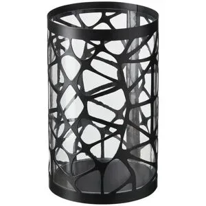 HOME STORY Windlicht mit Glaseinsatz   ¦ schwarz ¦ Eisen,Glas ¦ Maße (cm): H: 29