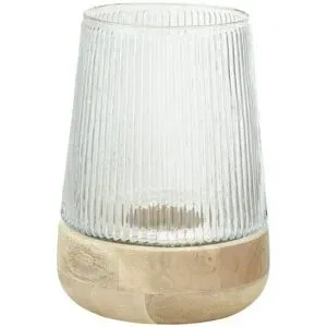 HOME STORY Windlicht mit Glasuafsatz   ¦ braun ¦ Glas ¦ Maße (cm): H: 25,5  Ø: