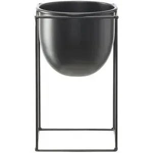 HOME STORY Übertopf auf Metallgestell   ¦ schwarz ¦ Eisen ¦ Maße (cm): B: 15 H: