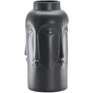 HOME STORY Vase Face   ¦ schwarz ¦ Porzellan ¦ Maße (cm): H: 49,8  Ø: 24.5