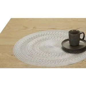 Höffner Platzset   ¦ silber ¦ Kunststoff ¦ Maße (cm): H: 0,2  Ø: 38