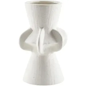 HOME STORY Vase   ¦ weiß ¦ Steinzeug ¦ Maße (cm): B: 13,5 H: 22,7