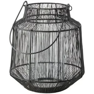 HOME STORY Windlicht   ¦ schwarz ¦ Eisen,Glas ¦ Maße (cm): H: 31  Ø: 30