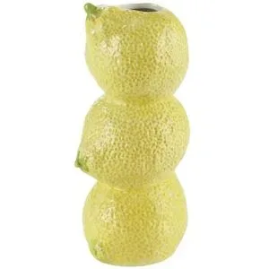 HOME STORY Vase Zitrone   ¦ gelb ¦ Dolomite ¦ Maße (cm): H: 21  Ø: 10.5