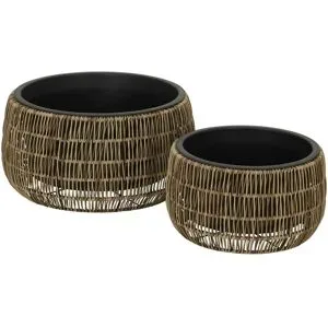Höffner Pflanztopf  2er Set   ¦ braun ¦ Polyethylen Ø: 48