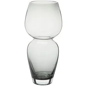 HOME STORY Vase   ¦ grau ¦ Glas ¦ Maße (cm): B: 15 H: 34