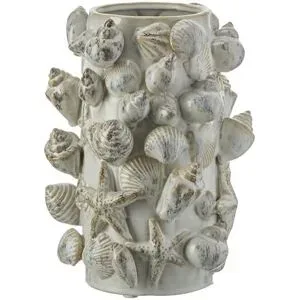 HOME STORY Vase 3D Muschel   ¦ creme ¦ Steinzeug ¦ Maße (cm): H: 28,5  Ø: 20.5