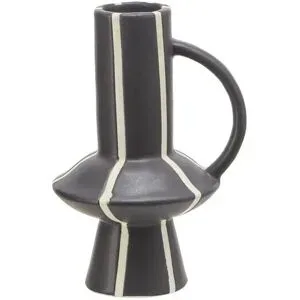 Höffner Vase   ¦ schwarz ¦ Porzellan ¦ Maße (cm): B: 8,7 H: 14,5