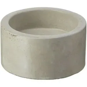 Höffner Kerzenhalter   ¦ grau ¦ Zement ¦ Maße (cm): H: 4,5  Ø: 8.5