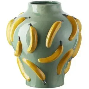 Höffner Vase Bananen   ¦ grün ¦ Keramik ¦ Maße (cm): H: 37,5  Ø: 34