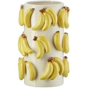 HOME STORY Vase Bananen   ¦ gelb ¦ Dolomite ¦ Maße (cm): H: 26  Ø: 16.6