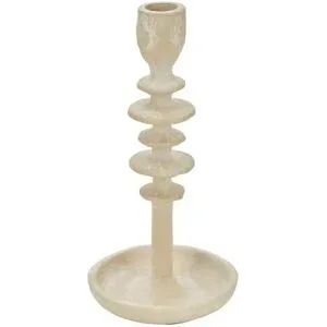 HOME STORY Kerzenständer   ¦ creme ¦ Aluminium ¦ Maße (cm): H: 23  Ø: 11.5