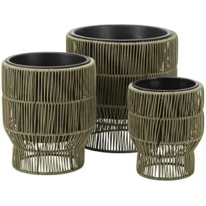 Höffner Pflanztopf  3er Set   ¦ braun ¦ Polyethylen ¦ Maße (cm): H: 37  Ø: 36